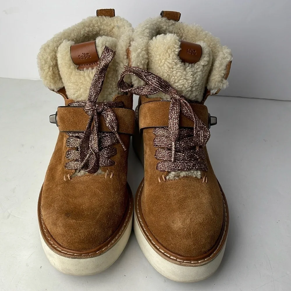 Coach Urban Hiker Brown Suede Ankle Boots 5.5